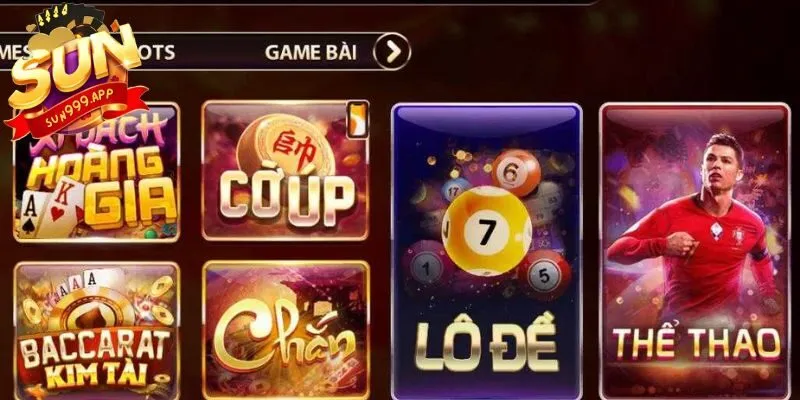 Top các chuyên mục hot tại cổng game SUN999