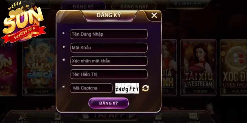 Đăng ký SUN999 nhanh chóng với quy trình 3 bước